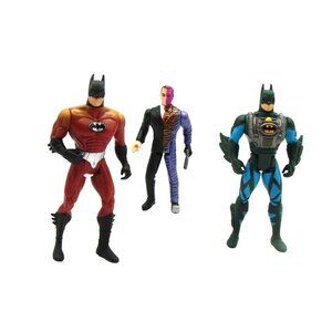 Lot 3 Batman Action Toy Figure Batman Forever; Two-face Fireguard; Manta Ray Vtg